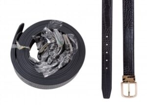 DOZEN 2734 BLACK 1.25” CROC GRAIN BELT WITH GLINT BCKL