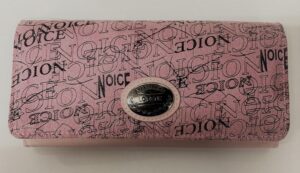 6214 PINK LORENZ FLAP OVER PURSE WITH WRITING