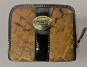 6217 LIGHT BROWN BLACK LORENZ MEDIUM MIDDLE ZIP ROUND PURSE