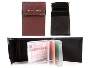 7311 BURGUNDY GRAINED PU 20 LEAF C.CARD CASE WITH FLAP