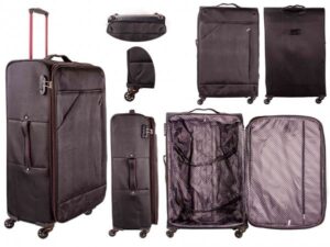 7004 BLACK/PURPLE 32'' LIGHTWEIGHT TRAVEL TROLLEY SUITCASE
