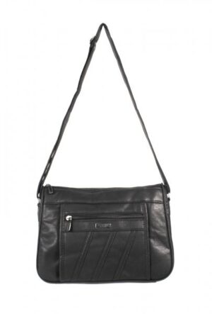 5862 PU TWIN TOP ZIP BAG WTH BK & FRNT ZIP BLACK