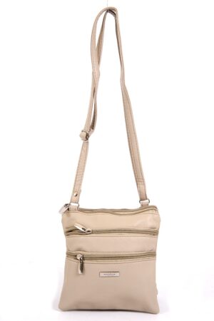 5860 TAUPE SMALL TWIN SECTION PU BAG WTH 4 ZIPS