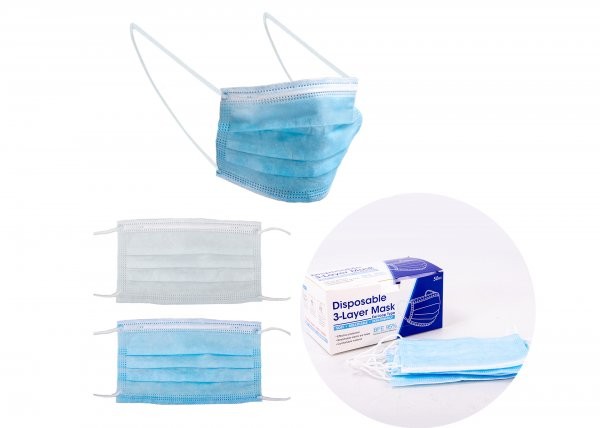 DISPOSABLE 3 LAYER FACE MASK - PACK OF 50 PCS