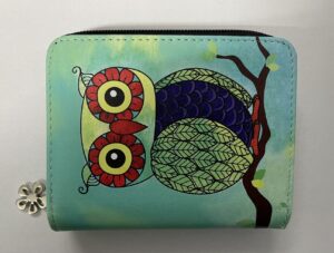 7095 SMALL RFID PURSE GREEN OWL