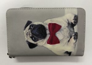 7096 MEDIUM SIZED RFID FRENCH BULLDOG WITH A RED BOW TIE