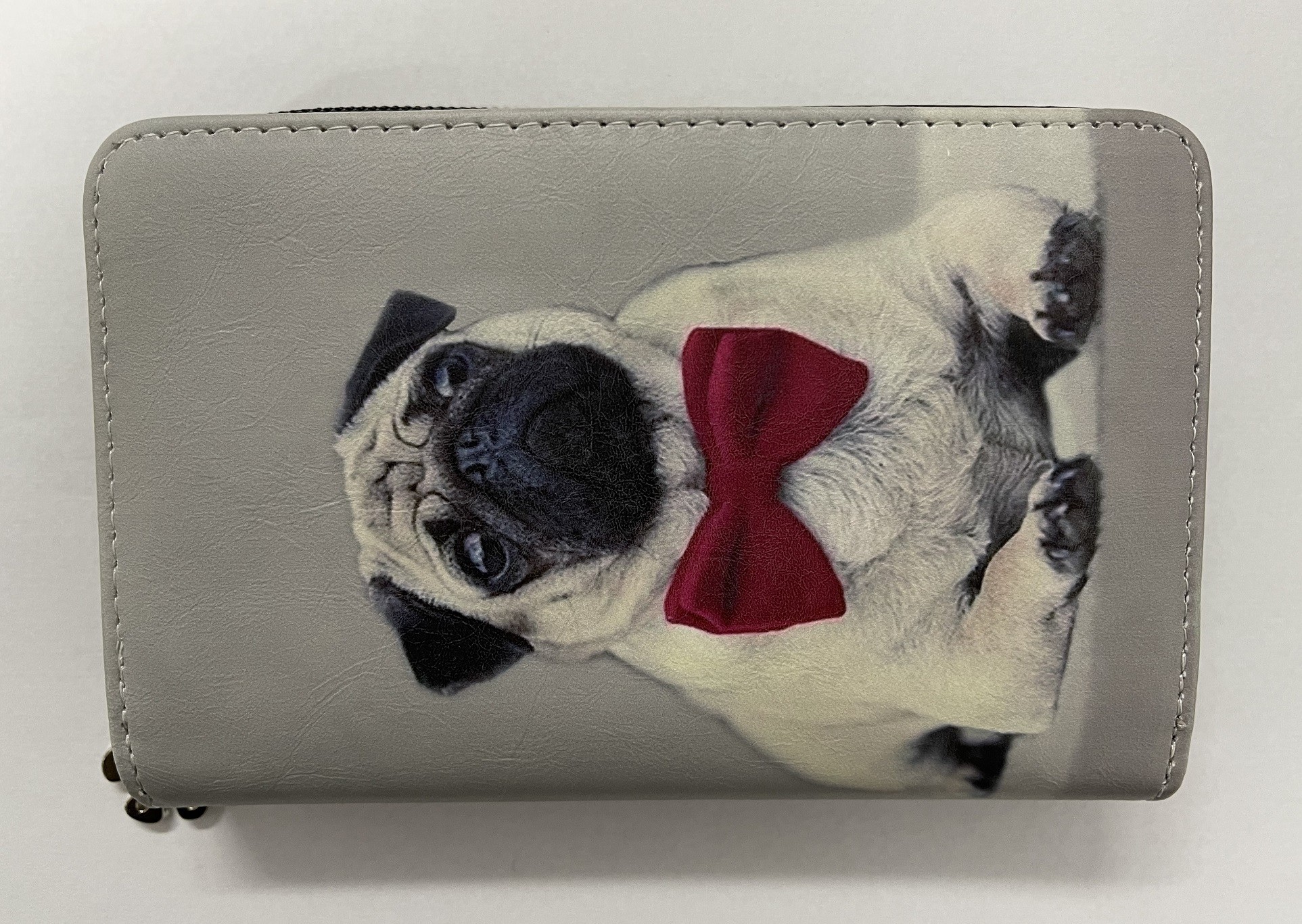 7096 MEDIUM SIZED RFID FRENCH BULLDOG WITH A RED BOW TIE