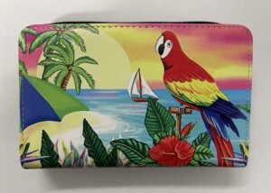 7096 MEDIUM SIZED RFID PARROT AND TROPICAL LANDSCAPE