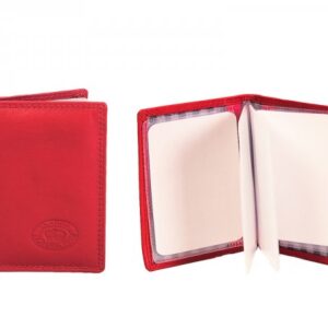 1054 RED RFID - SOFT COW NAPPA 10 LEAF CREDIT CARD