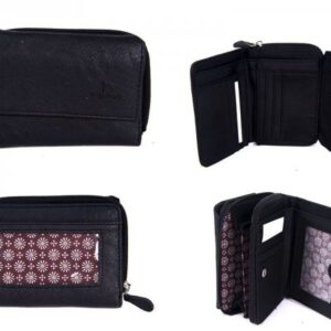 JBPS124 BLACK PURSE WITH POP FRONT & REAR & 1 ZIP
