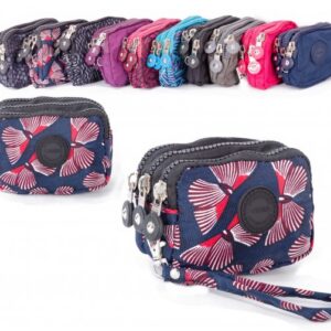 2506 BF SMALL TRIPLE ZIP ROUND PURSE WITH DETACHABLE STRAP