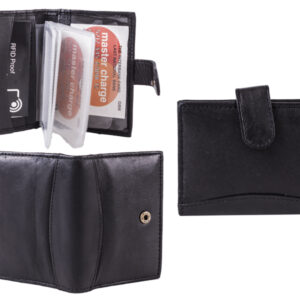 1167 LEATHER WALLET BLACK RFID PROOF