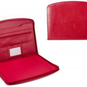 200R RED PU FOLIO HOLDER WITH ACCESSORY SECTION