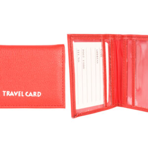 1500 RED GRAINED PU TRAVEL CARD HOLDER