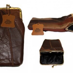 4671 SOFT GLASSES PURSE BROWN PATCHWORK