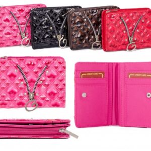 PU-28 PINK PU PURSE W/ ZIP AND C.CARD HOLDERS