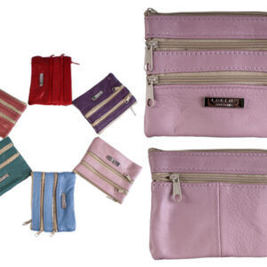 1936 BLUSH BRIGHT S.NAPPA PURSE WT 4 ZIPS & KEYRING