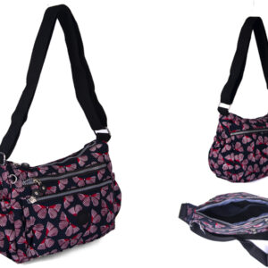 2502 BURG BUTTERFLY  Lorenz shoulder bag with 4 zips