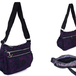 2502 PURPLE BOWS  Lorenz shoulder bag with 4 zips