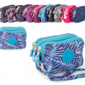 2506 PALMS SMALL TRIPLE ZIP ROUND PURSE WITH DETACHABLE STRAP