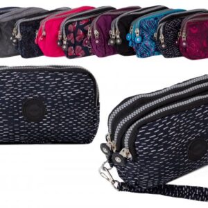 2509 BLACK FLECKS LARGE TRIPLE ZIP ROUND PURSE