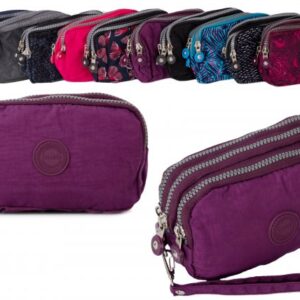 2509 Plum Large Triple Zip Round Purse