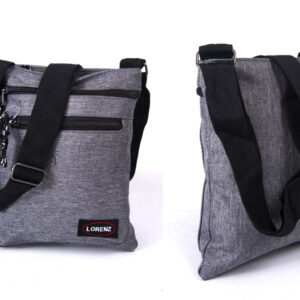 2510 GREY shoulder bag with 3 zips, adj strap