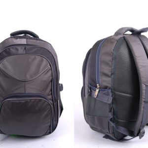 2598 GREY NYLON BACKPACK WITH 4 ZIPS & SIDE P