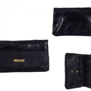 4614 BLACK 100% LEATHER PURSE
