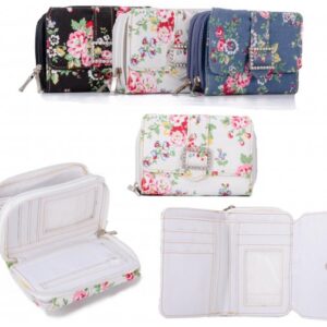 PU-40 WHITE 2 ZIP PURSE W/ CREDIT CARD HOLSTERS