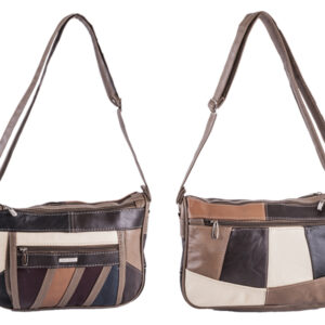 3828 C.HIDE MULTI DOUBLE TOP ZIP BAG, BACK, FRONT ZIP