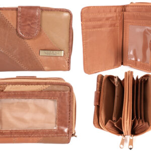 4612 TAN PATCHWORK LEATHER PURSE