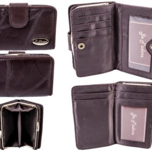 4868 DARK BROWN PATCH 14CM DOUBLE SIDED PURSE