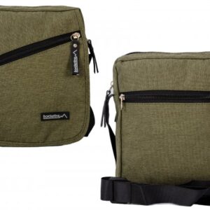 JBMB03 GREEN CROSSBAG W/ FLAP & 3 ZIPS