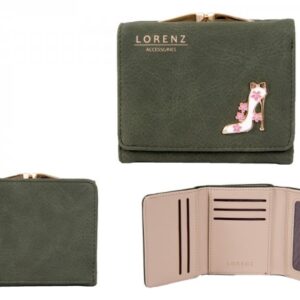 7143 DARK GREEN PU PURSE WITH SHOE EMBLEM