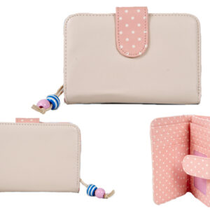 7130 PEACH purse with pop front 1 zip and bead charm