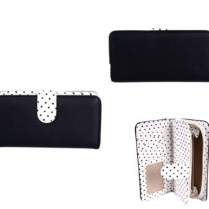 7132 BLACK purse with pop front 1 zip and bead charm