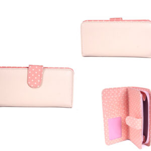 7132 PEACH purse with pop front 1 zip and bead charm