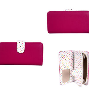 7132 PINK purse with pop front 1 zip and bead charm