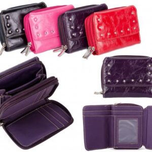 PU-51 PURPLE PU PURSE W/ 2 ZIP & CREDIT CARD SLOTS