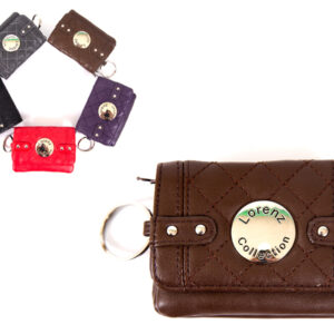 7550 Brown Smll Smth PU Purse wt Zips, Flap,Keyring