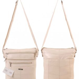 1992 TOP ZIP S.NAPPA BAG, 3 FRNT ZIPS, BK PKT CREAM