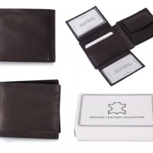 1011 RFID BLACK LONDON LEATHER WALLET W/ 2 CC FLAPS