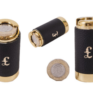 8605 LEATHER BLACK New £1 Coin Holder