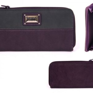 7584 PURPLE LNG CNTRST LTHR GRN PU ZIP RND PRSE, INNR ZP