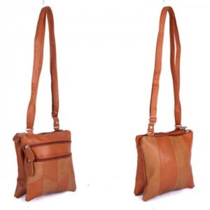 JBHB2556 TAN PATCHWORK XBDY WITH 4 ZIPS