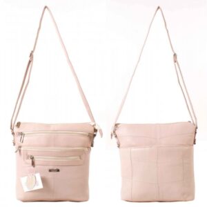 1992 TOP ZIP S.NAPPA BAG, 3 FRNT ZIPS, BK PKT BABY PINK