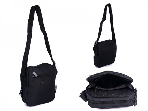 JCB20 BLACK X-BODY BAG WITH MESH BACK AND 4 ZIPS