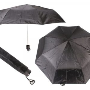 2800 BLACK LADIES PLAIN FOLDING COMPACT UMBRELLA