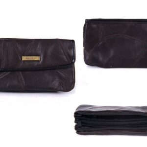 4684 BROWN LEATHER PATCHWORK PURSE
